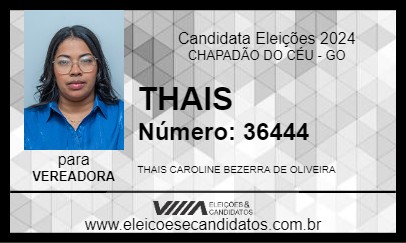 Candidato THAIS 2024 - CHAPADÃO DO CÉU - Eleições