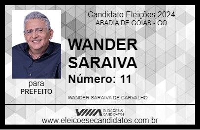 Candidato WANDER SARAIVA 2024 - ABADIA DE GOIÁS - Eleições