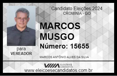 Candidato MARCOS MUSGO 2024 - CROMÍNIA - Eleições