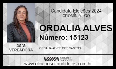 Candidato ORDALIA ALVES 2024 - CROMÍNIA - Eleições