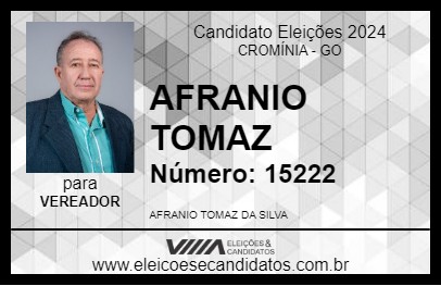 Candidato AFRANIO TOMAZ 2024 - CROMÍNIA - Eleições