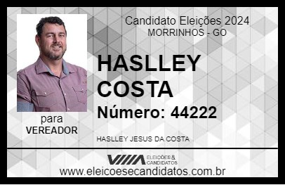 Candidato HASLLEY COSTA 2024 - MORRINHOS - Eleições