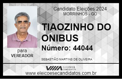 Candidato TIAOZINHO DO ONIBUS 2024 - MORRINHOS - Eleições