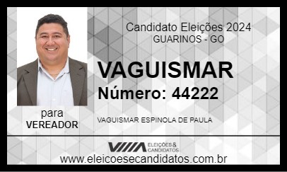 Candidato VAGUISMAR 2024 - GUARINOS - Eleições