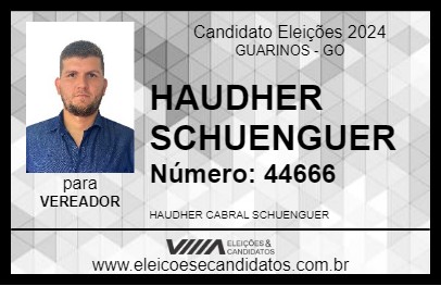 Candidato HAUDHER SCHUENGUER 2024 - GUARINOS - Eleições