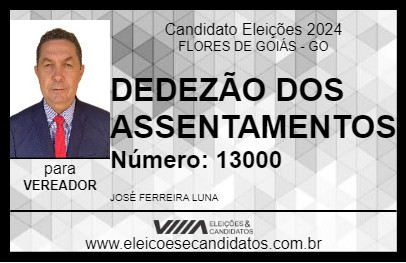 Candidato DEDEZÃO DOS ASSENTAMENTOS 2024 - FLORES DE GOIÁS - Eleições