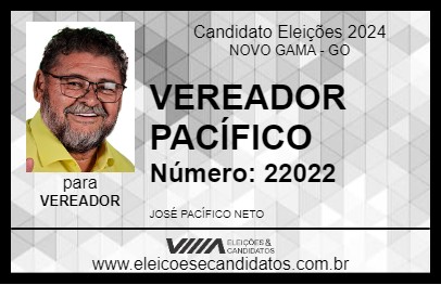 Candidato VEREADOR PACÍFICO 2024 - NOVO GAMA - Eleições