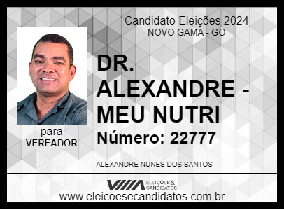 Candidato DR. ALEXANDRE - MEU NUTRI 2024 - NOVO GAMA - Eleições