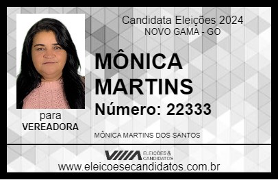 Candidato MÔNICA MARTINS 2024 - NOVO GAMA - Eleições