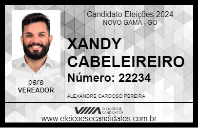 Candidato XANDY CABELEIREIRO 2024 - NOVO GAMA - Eleições