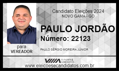 Candidato PAULO JORDÃO 2024 - NOVO GAMA - Eleições