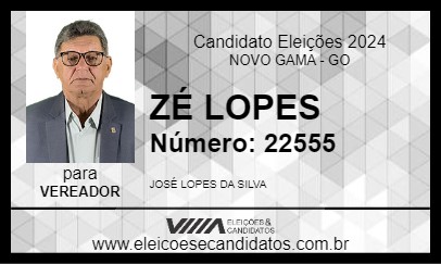 Candidato ZÉ LOPES 2024 - NOVO GAMA - Eleições