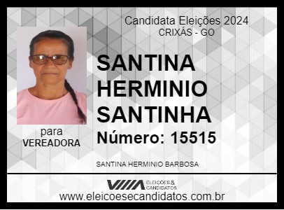 Candidato SANTINA HERMINIO SANTINHA 2024 - CRIXÁS - Eleições