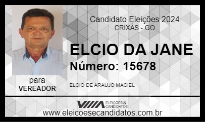 Candidato ELCIO DA JANE 2024 - CRIXÁS - Eleições