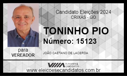 Candidato TONINHO PIO 2024 - CRIXÁS - Eleições