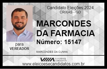 Candidato MARCONDES DA FARMACIA 2024 - CRIXÁS - Eleições