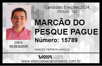 Candidato MARCÃO DO PESQUE PAGUE 2024 - CRIXÁS - Eleições