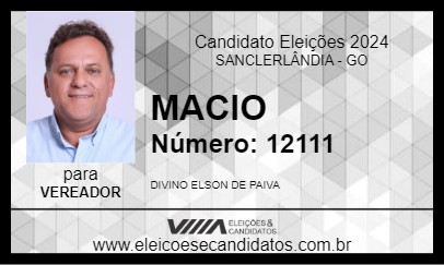 Candidato MACIO 2024 - SANCLERLÂNDIA - Eleições