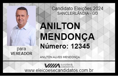 Candidato ANILTON MENDONÇA 2024 - SANCLERLÂNDIA - Eleições