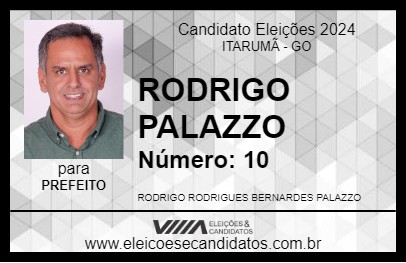 Candidato RODRIGO PALAZZO 2024 - ITARUMÃ - Eleições