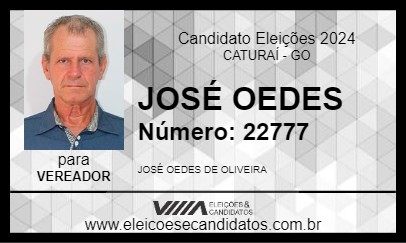 Candidato JOSÉ OEDES 2024 - CATURAÍ - Eleições