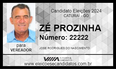 Candidato ZÉ PROZINHA 2024 - CATURAÍ - Eleições