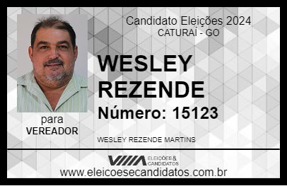 Candidato WESLEY REZENDE 2024 - CATURAÍ - Eleições