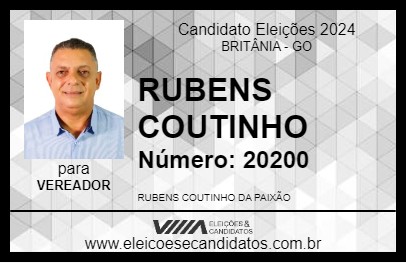 Candidato RUBENS COUTINHO 2024 - BRITÂNIA - Eleições