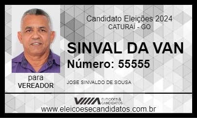 Candidato SINVAL DA VAN 2024 - CATURAÍ - Eleições