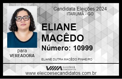 Candidato ELIANE MACÊDO 2024 - ITARUMÃ - Eleições