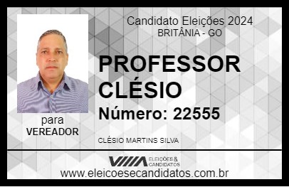 Candidato PROFESSOR  CLÉSIO 2024 - BRITÂNIA - Eleições