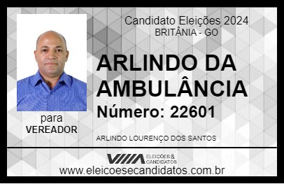 Candidato ARLINDO DA AMBULÂNCIA 2024 - BRITÂNIA - Eleições