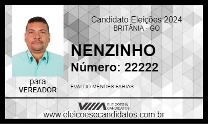 Candidato NENZINHO 2024 - BRITÂNIA - Eleições