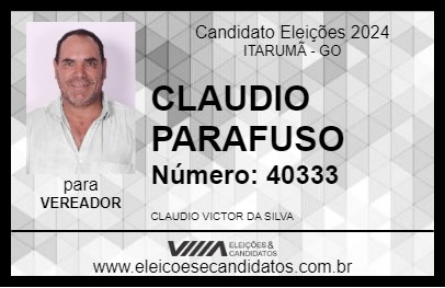 Candidato CLAUDIO PARAFUSO 2024 - ITARUMÃ - Eleições