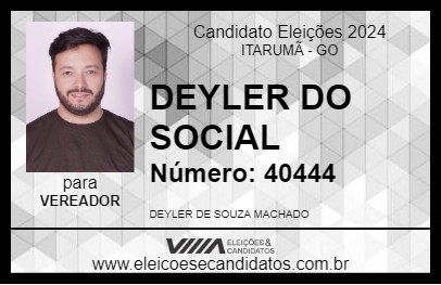 Candidato DEYLER DO SOCIAL 2024 - ITARUMÃ - Eleições