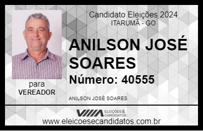 Candidato ANILSON JOSÉ SOARES 2024 - ITARUMÃ - Eleições