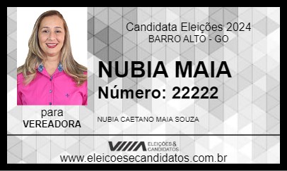 Candidato NUBIA MAIA 2024 - BARRO ALTO - Eleições