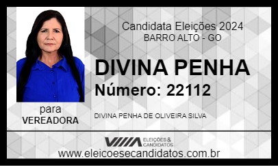 Candidato DIVINA PENHA 2024 - BARRO ALTO - Eleições