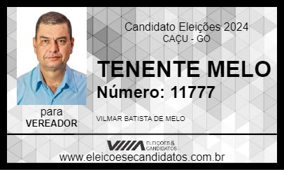 Candidato TENENTE MELO 2024 - CAÇU - Eleições