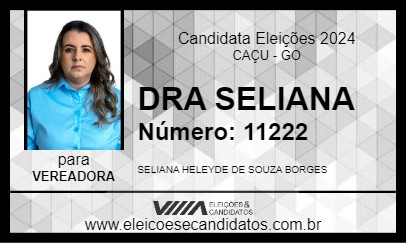 Candidato DRA SELIANA 2024 - CAÇU - Eleições