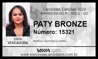 Candidato PATY BRONZE 2024 - APARECIDA DO RIO DOCE - Eleições