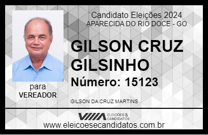 Candidato GILSON CRUZ GILSINHO 2024 - APARECIDA DO RIO DOCE - Eleições