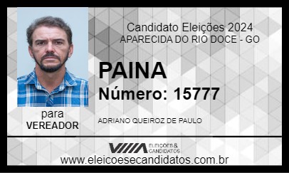 Candidato ADRIANO PAINA 2024 - APARECIDA DO RIO DOCE - Eleições