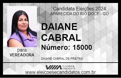 Candidato DAIANE CABRAL 2024 - APARECIDA DO RIO DOCE - Eleições