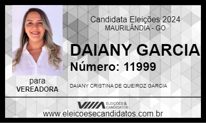 Candidato DAIANY GARCIA 2024 - MAURILÂNDIA - Eleições