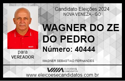 Candidato WAGNER DO ZE DO PEDRO 2024 - NOVA VENEZA - Eleições