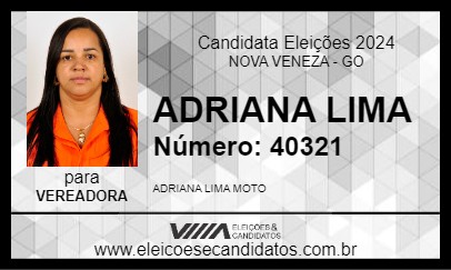 Candidato ADRIANA LIMA 2024 - NOVA VENEZA - Eleições