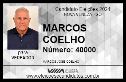 Candidato MARCOS COELHO 2024 - NOVA VENEZA - Eleições