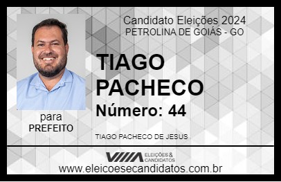 Candidato TIAGO PACHECO 2024 - PETROLINA DE GOIÁS - Eleições