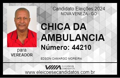 Candidato CHICA DA AMBULANCIA 2024 - NOVA VENEZA - Eleições